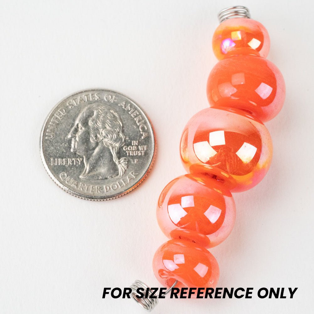 Marble Beads - Red Flame - Premium Glass Beads - Unicorne Beads