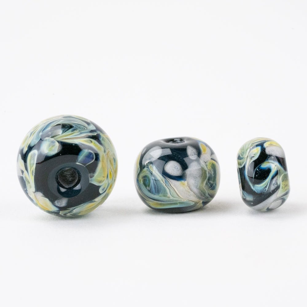 Marble Beads - Smoke on the Water - Handmade Glass Beads - Unicorne Beads