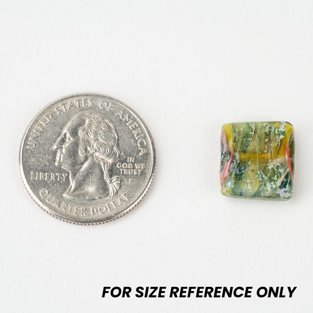 Mini Tile Beads - Jade - Handmade Glass Beads - Unicorne Beads