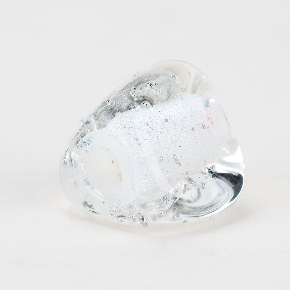 Prism Bead - Silver Series - Bridal Frost - Handmade Glass Beads - Unicorne Beads