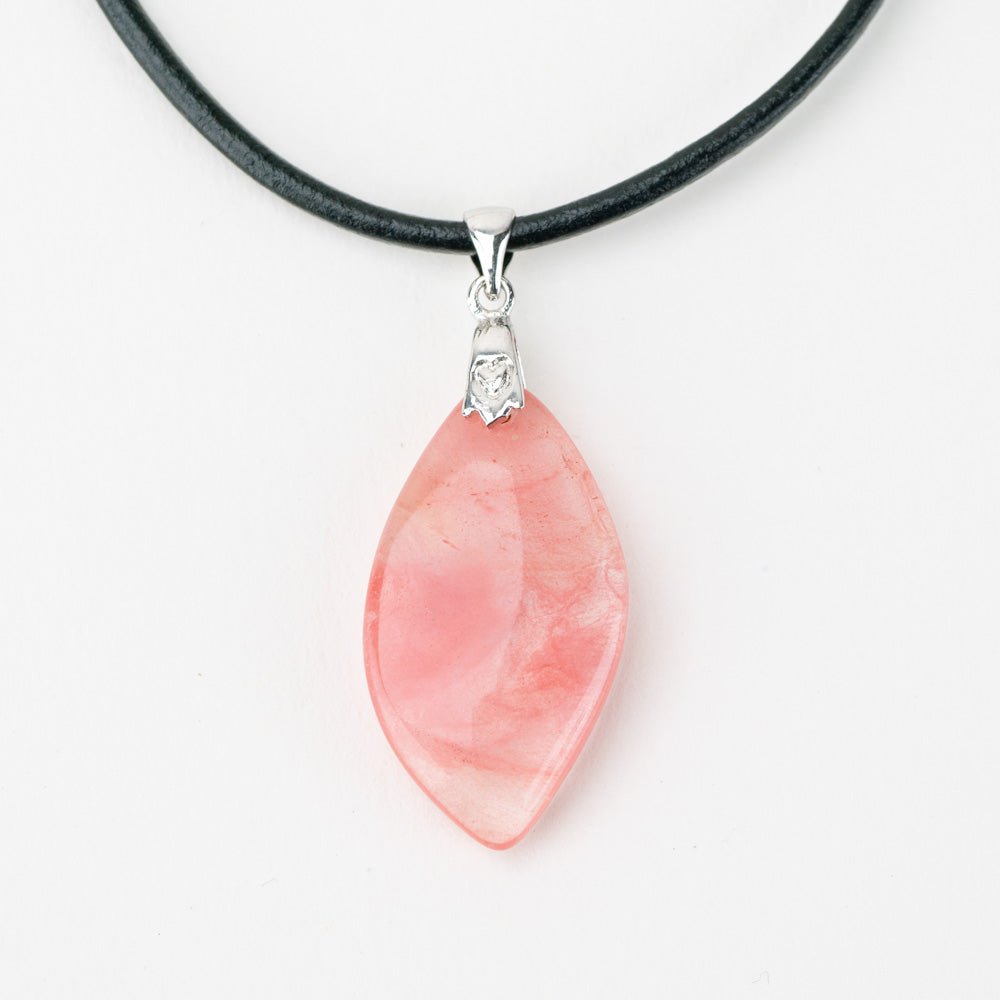 Rose Quartz Stone Pendant - Handmade Glass Beads - Unicorne Beads