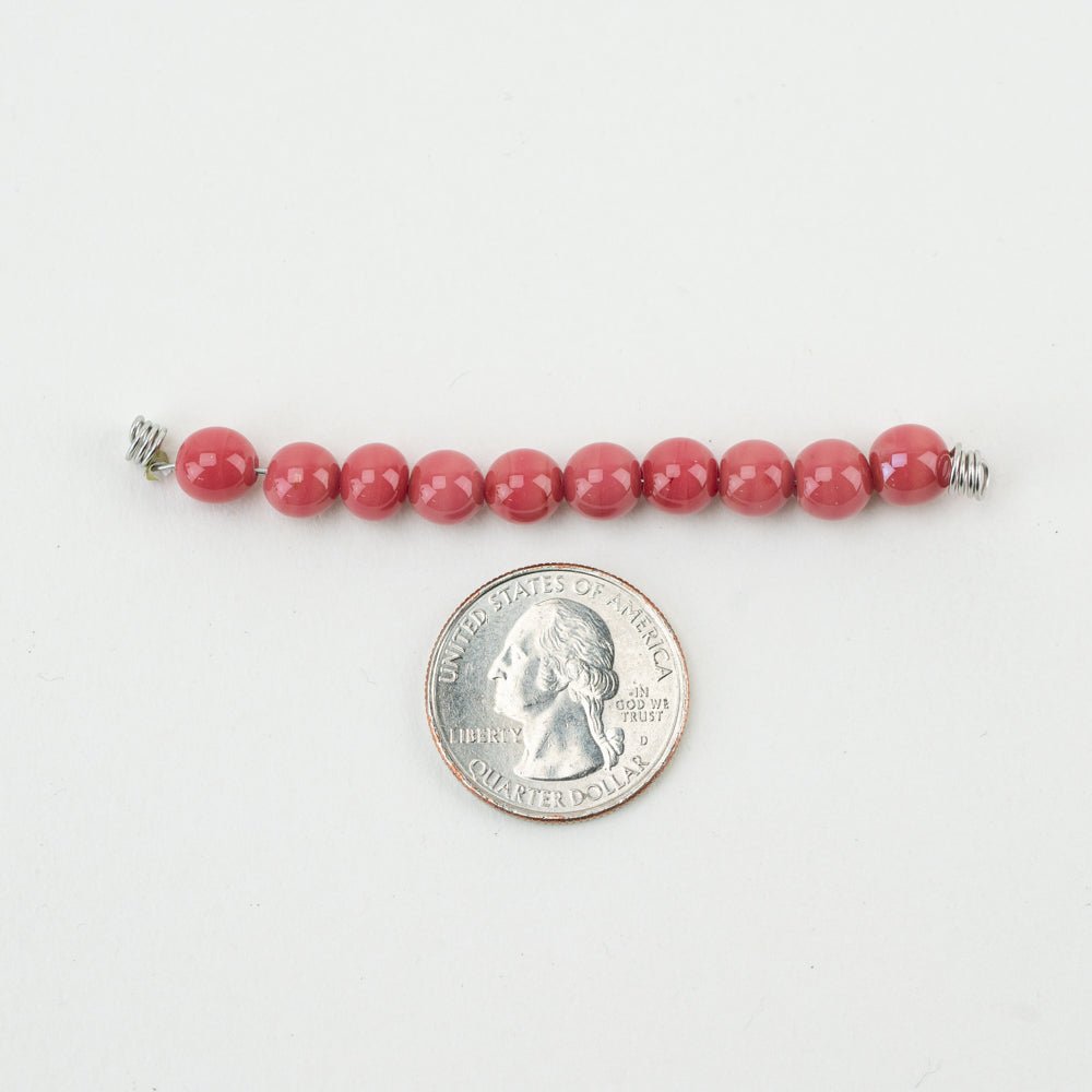 Round Bead - LRG - Desert Rose - Handmade Glass Beads - Unicorne Beads