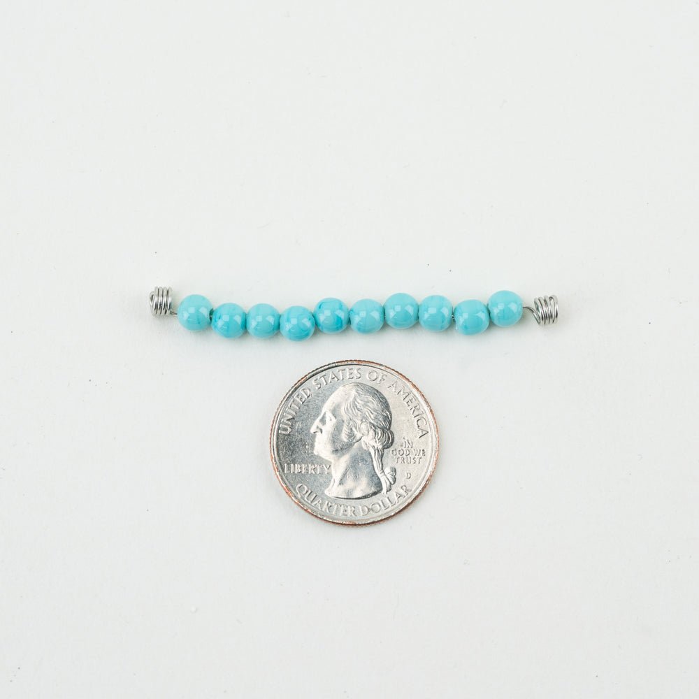 Round Bead - SM - Bluebell Mist - Handmade Glass Beads - Unicorne Beads