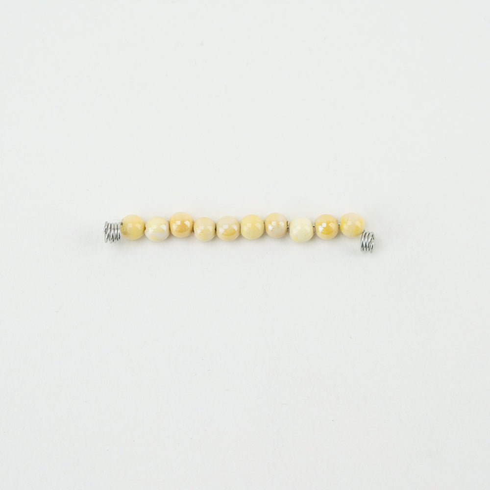 Round Bead - SM - Golden Ivory - Handmade Glass Beads - Unicorne Beads