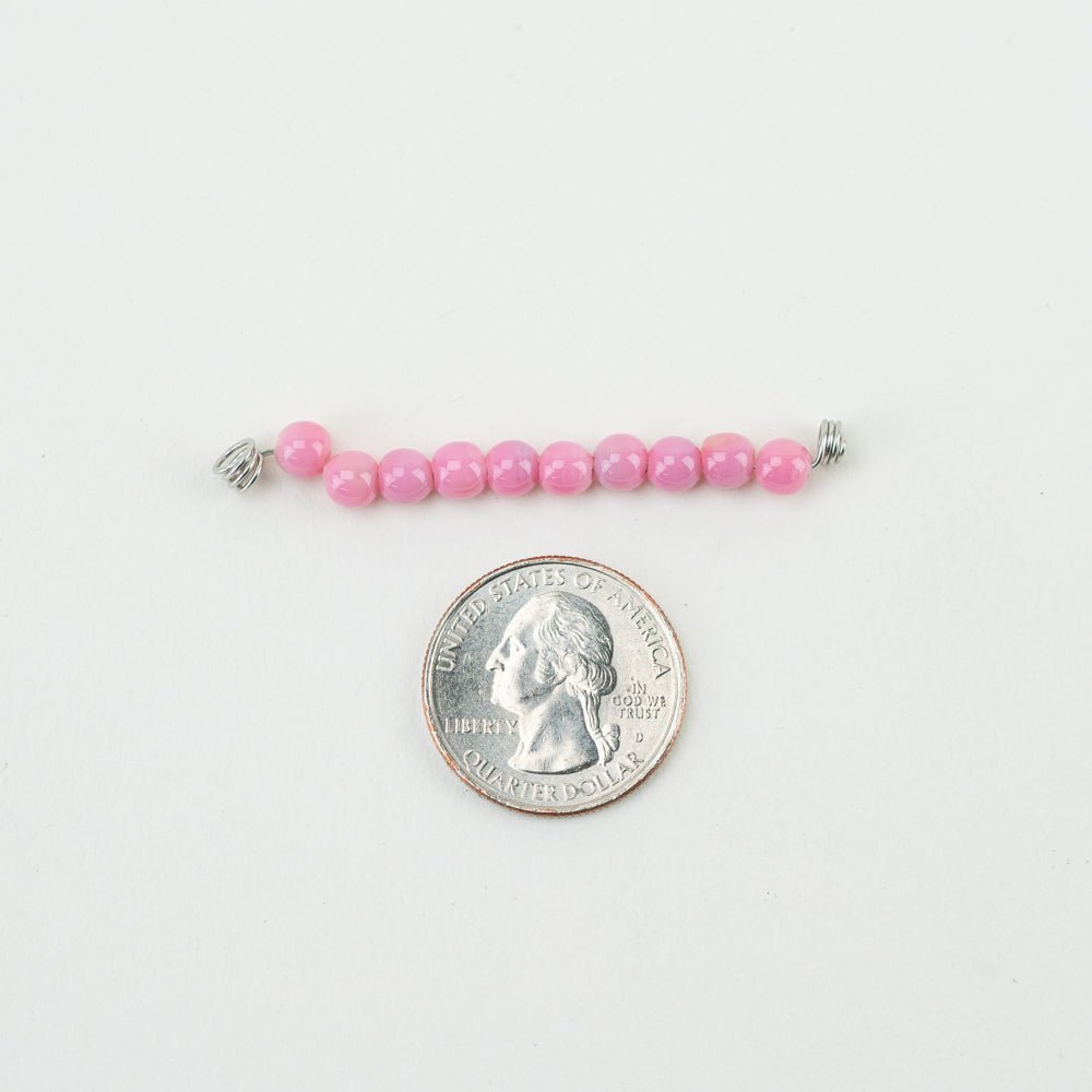 Round Bead - SM - Peony Blush - Handmade Glass Beads - Unicorne Beads
