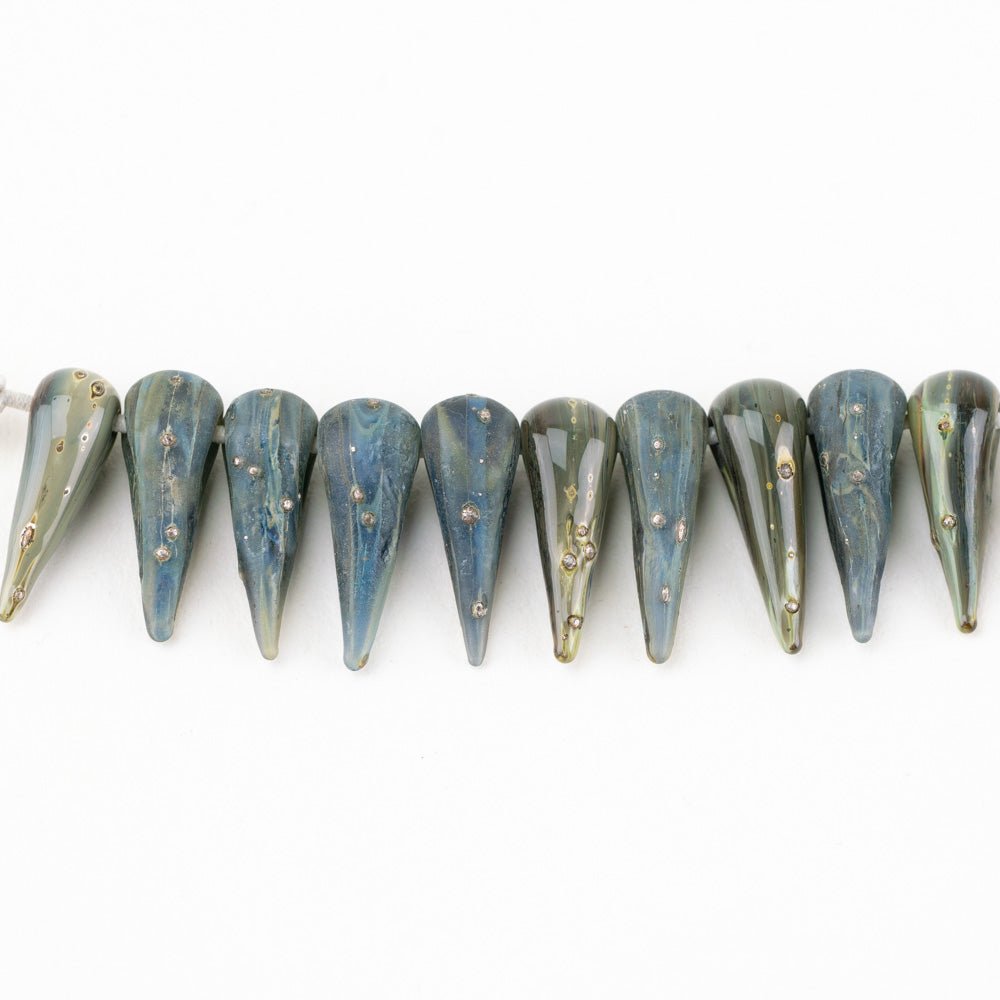 Spike Beads - Large - Coastal Dusk - Handmade Glass Beads - Unicorne Beads