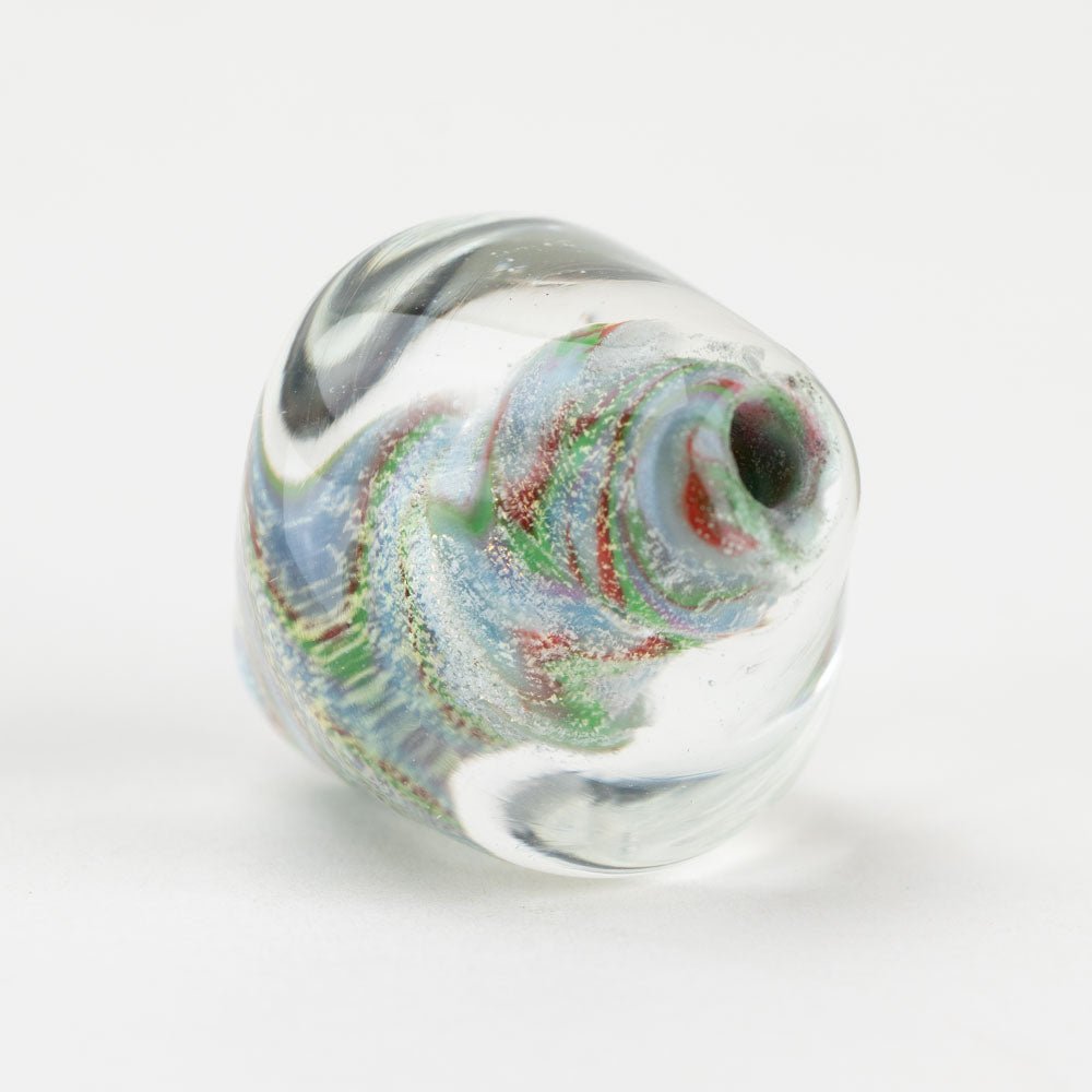 Spinner - Blue Green Swirls - Handmade Glass Beads - Unicorne Beads
