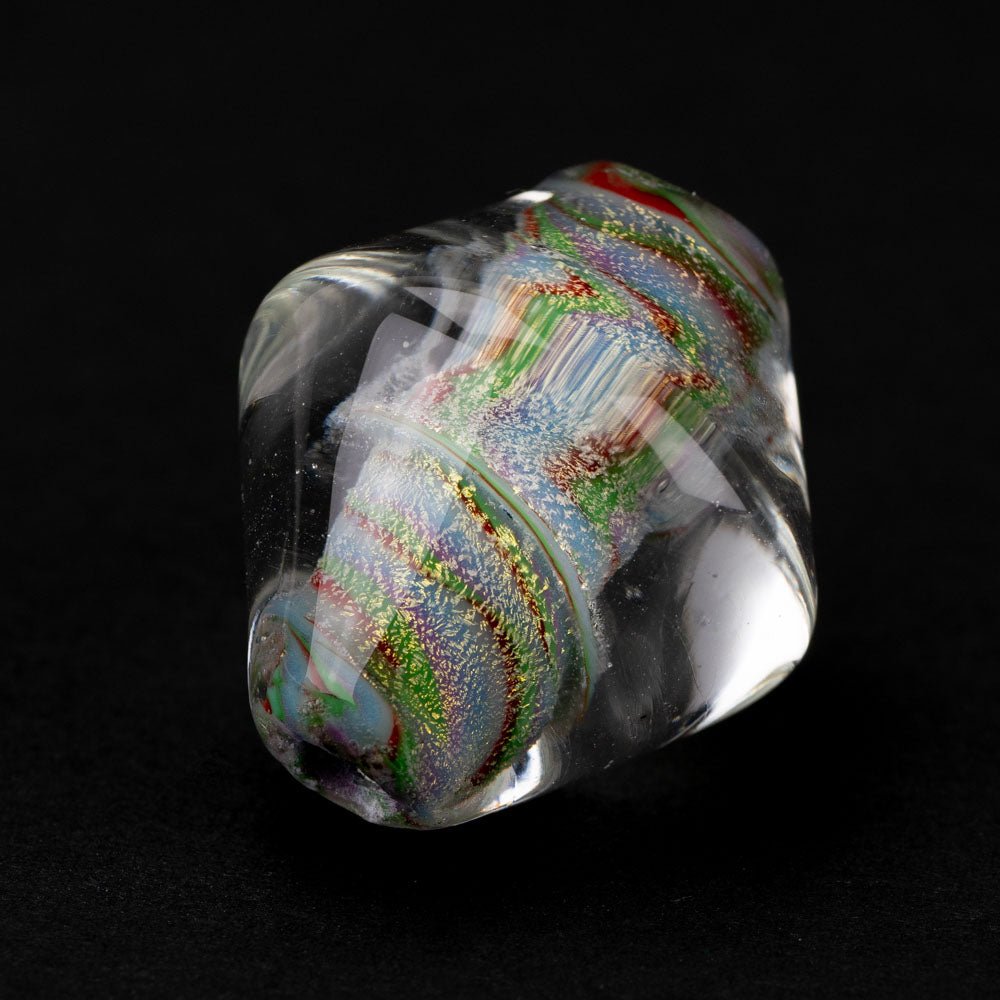 Spinner - Blue Green Swirls - Handmade Glass Beads - Unicorne Beads