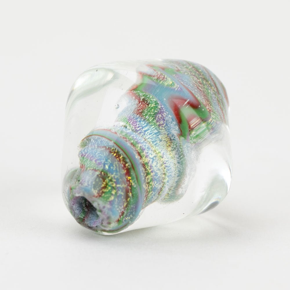 Spinner - Blue Green Swirls - Handmade Glass Beads - Unicorne Beads