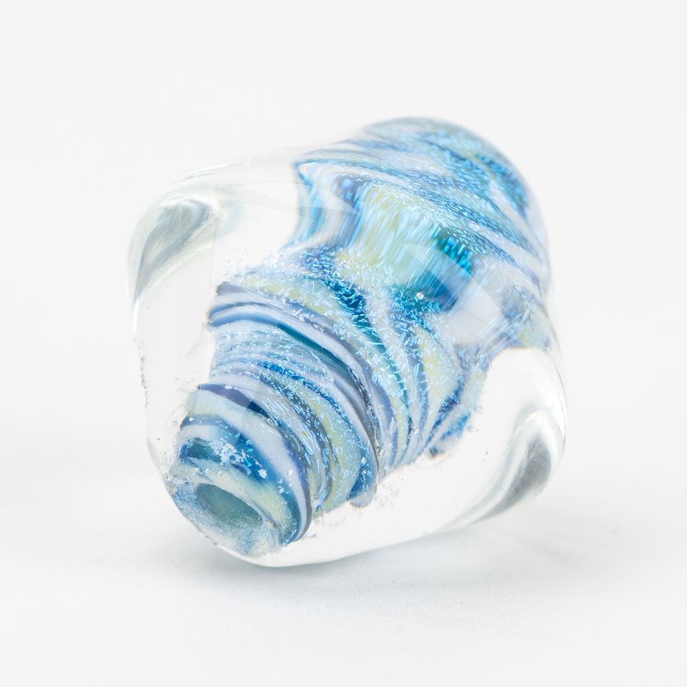 Spinner - Blue Swirl - Handmade Glass Beads - Unicorne Beads