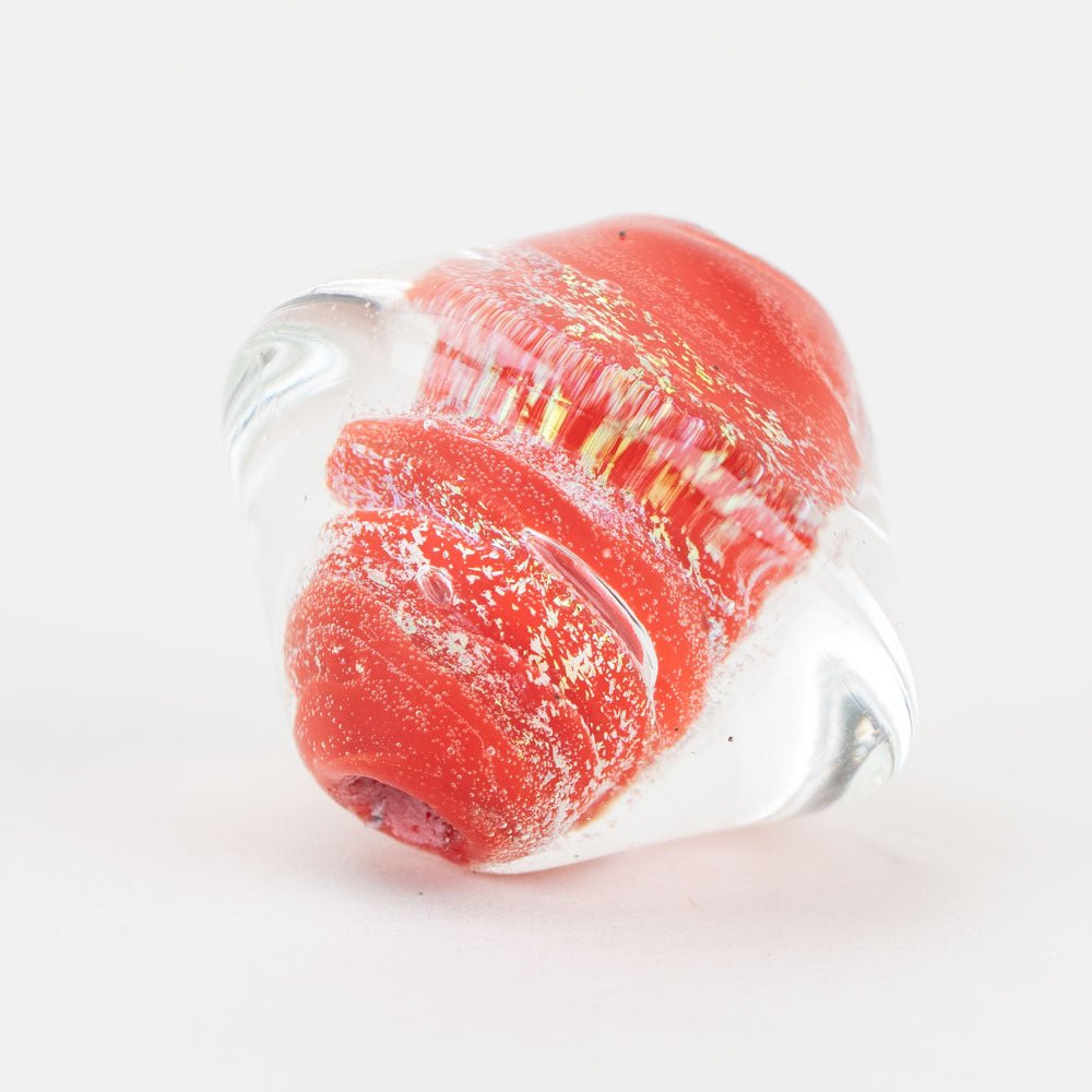 Spinner - Red Flame - Handmade Glass Beads - Unicorne Beads
