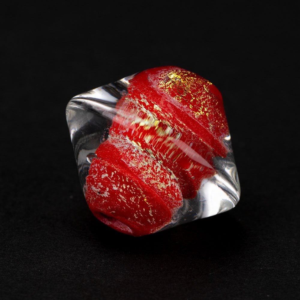 Spinner - Red Flame - Handmade Glass Beads - Unicorne Beads