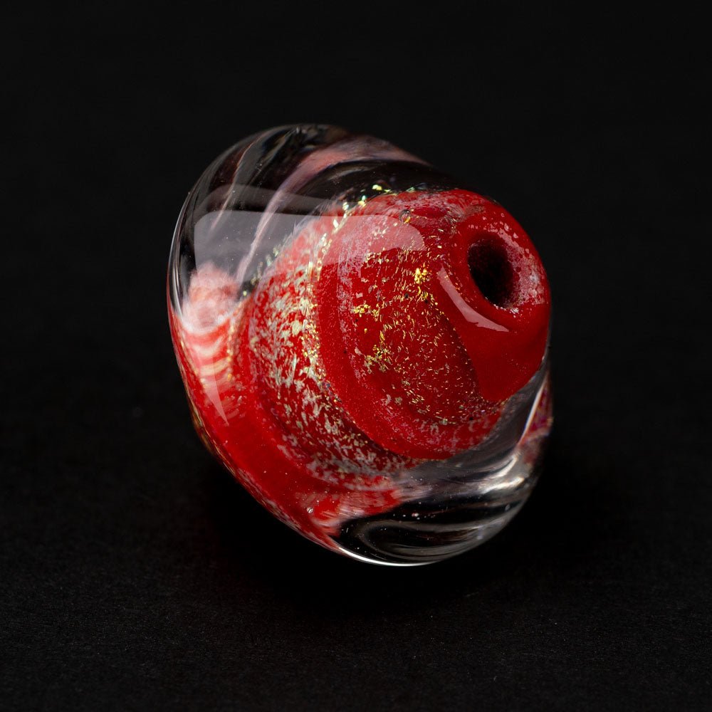 Spinner - Red Flame - Handmade Glass Beads - Unicorne Beads