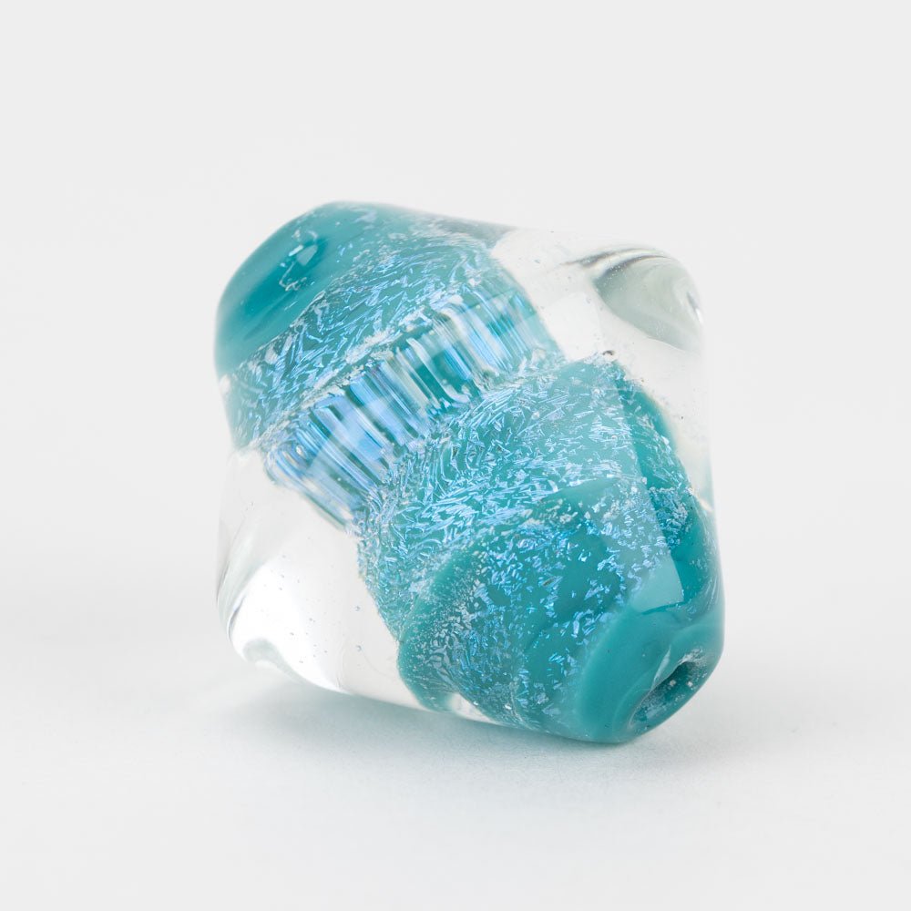 Spinner - Teal Blue - Handmade Glass Beads - Unicorne Beads