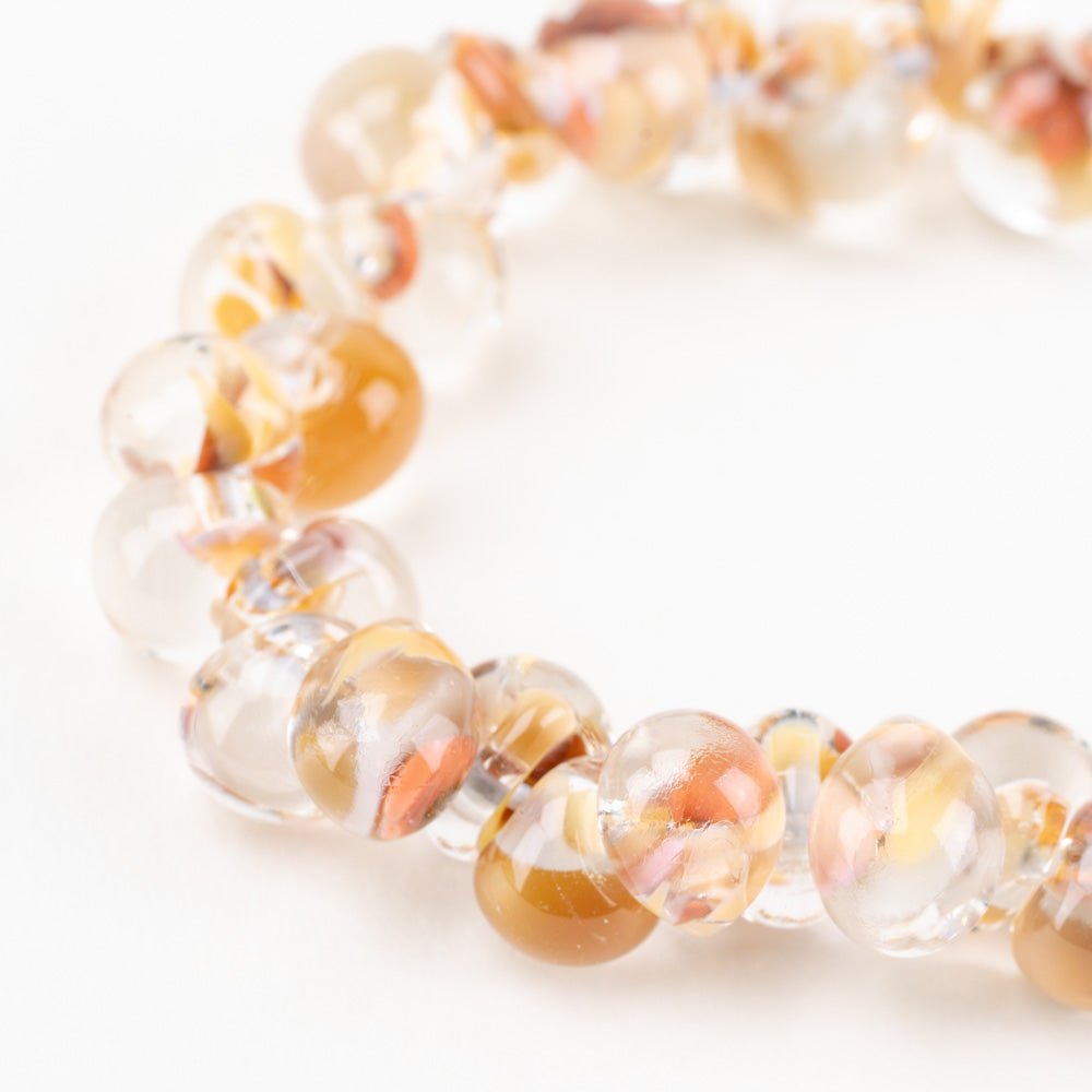 Teardrop Beads - Apricot Horizon - Handmade Glass Beads - Unicorne Beads