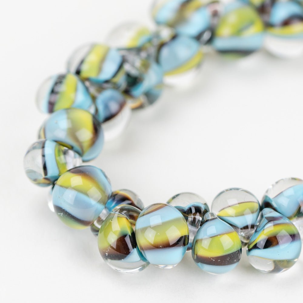 Teardrop Beads - Arctic Bee - Handmade Glass Beads - Unicorne Beads