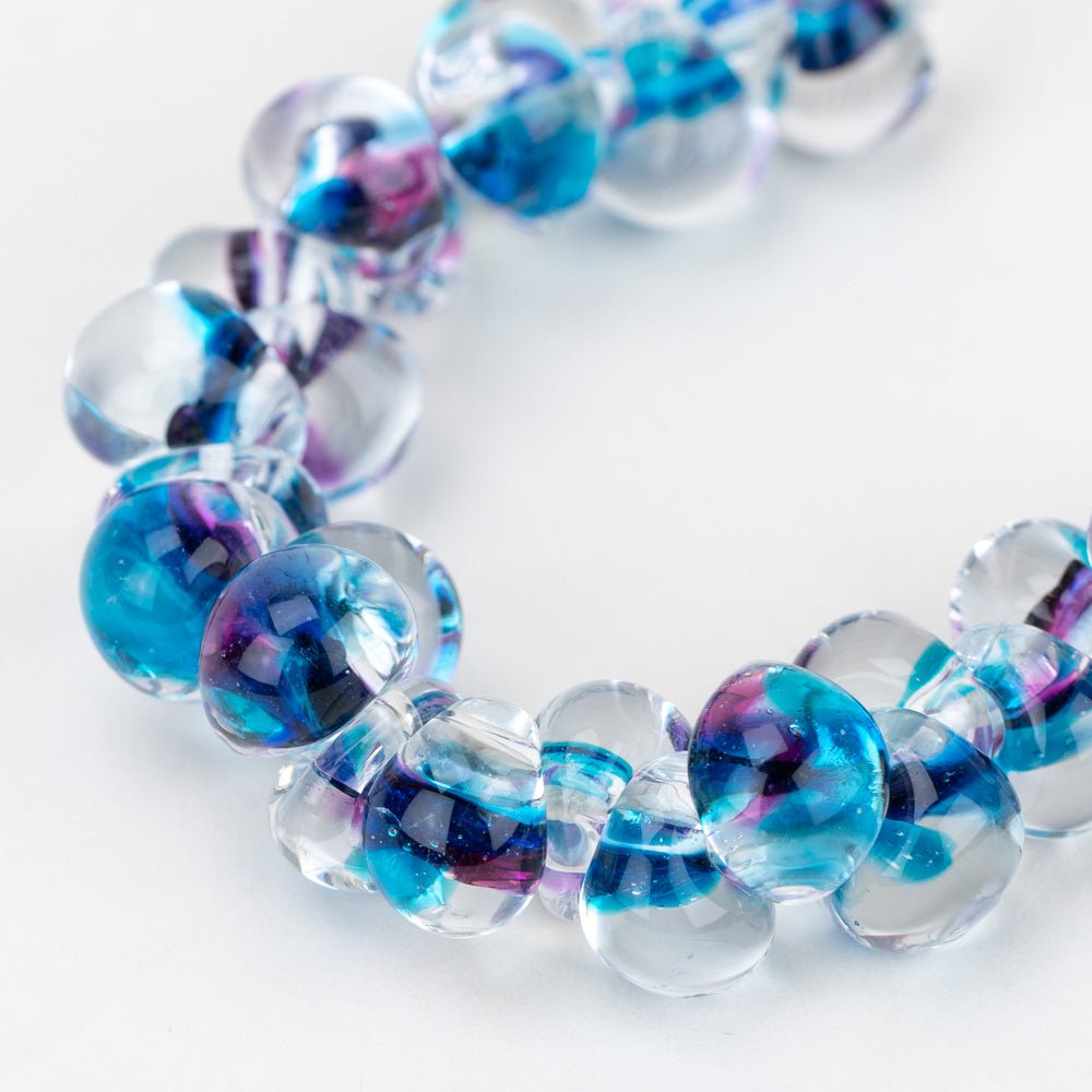 Teardrop Beads - Berry Blast - Handmade Glass Beads - Unicorne Beads