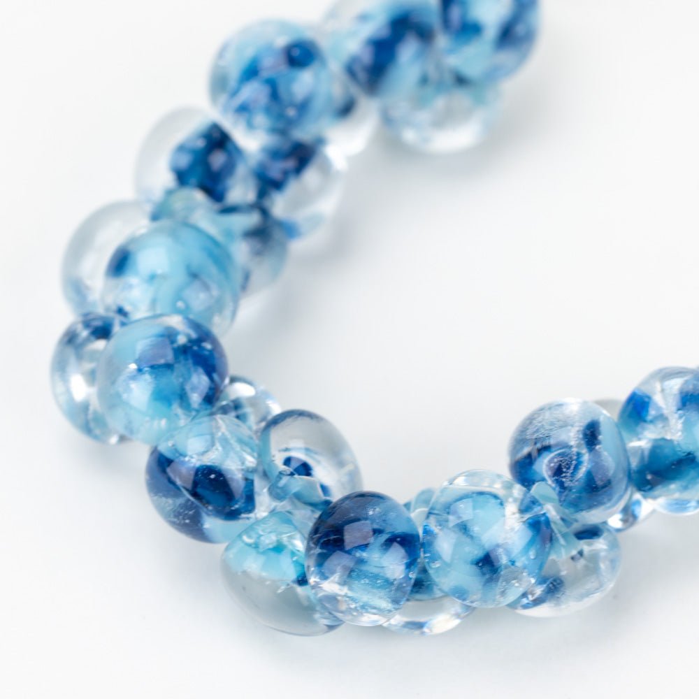 Teardrop Beads - Blueberry Yum Yum - Handmade Glass Beads - Unicorne Beads