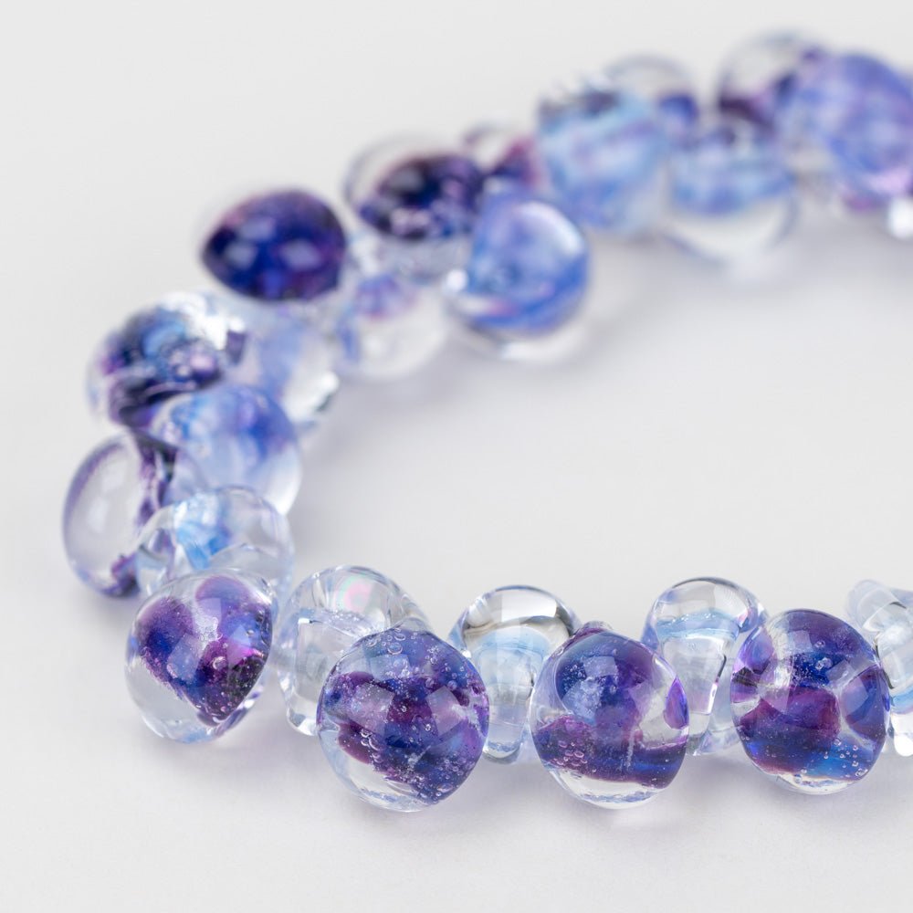 Teardrop Beads - Lavender Lush - Handmade Glass Beads - Unicorne Beads