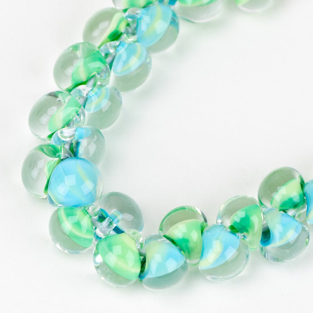 Teardrop Beads - Lime Sherbet - Handmade Glass Beads - Unicorne Beads