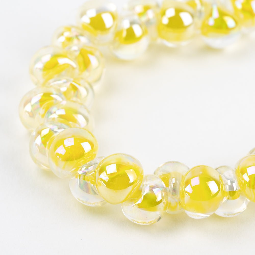 Teardrop Beads - Luster - Lemonade - Handmade Glass Beads - Unicorne Beads