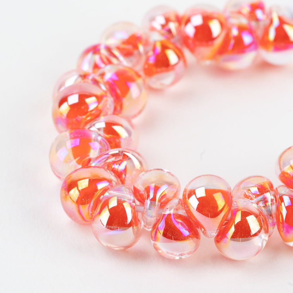 Teardrop Beads - Luster - OJ - Handmade Glass Beads - Unicorne Beads
