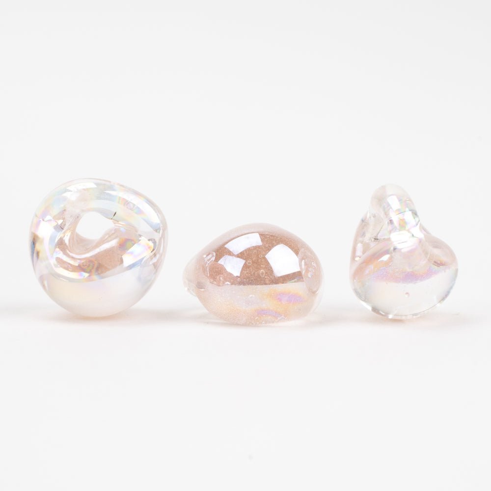Teardrop Beads - Luster - Pink Blush - Handmade Glass Beads - Unicorne Beads