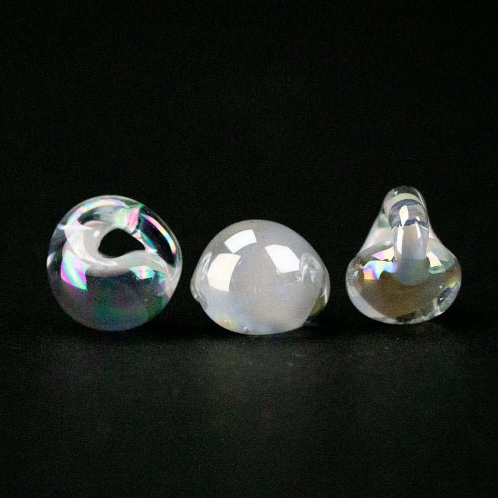 Teardrop Beads - Luster - Snow White - Handmade Glass Beads - Unicorne Beads