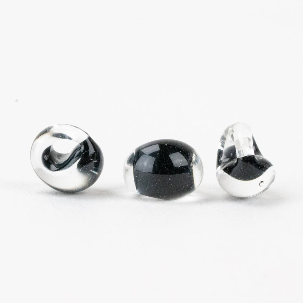 Teardrop Beads - Mini - Black Sea - Handmade Glass Beads - Unicorne Beads
