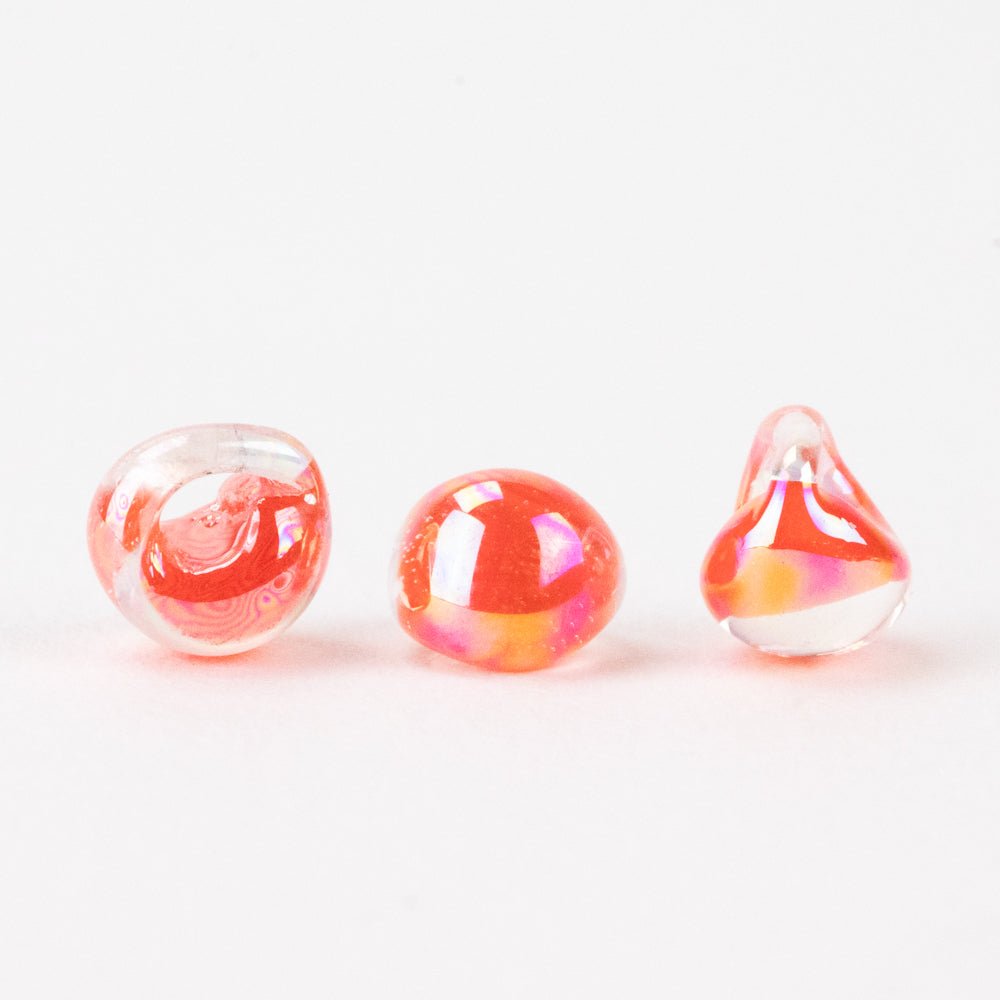 Teardrop Beads - Mini - OJ - Handmade Glass Beads - Unicorne Beads