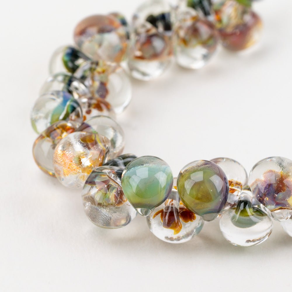 Teardrop Beads - Moss & Ember - Handmade Glass Beads - Unicorne Beads