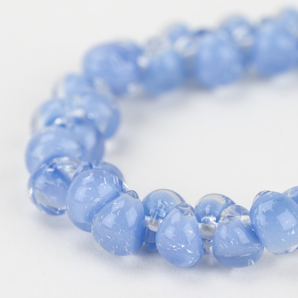 Teardrop Beads - Periwinkle - Handmade Glass Beads - Unicorne Beads