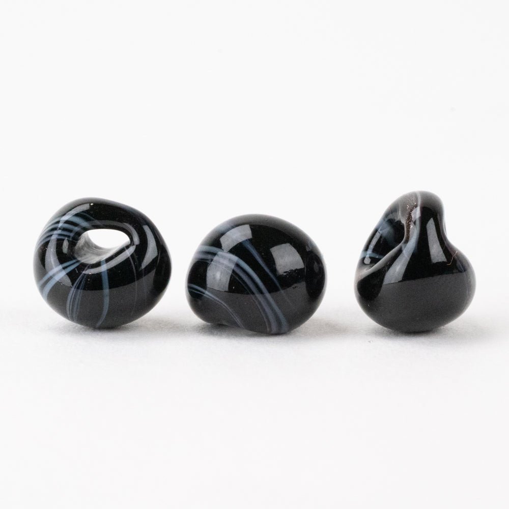 Teardrop - Black Dahlia - Handmade Glass Beads - Unicorne Beads