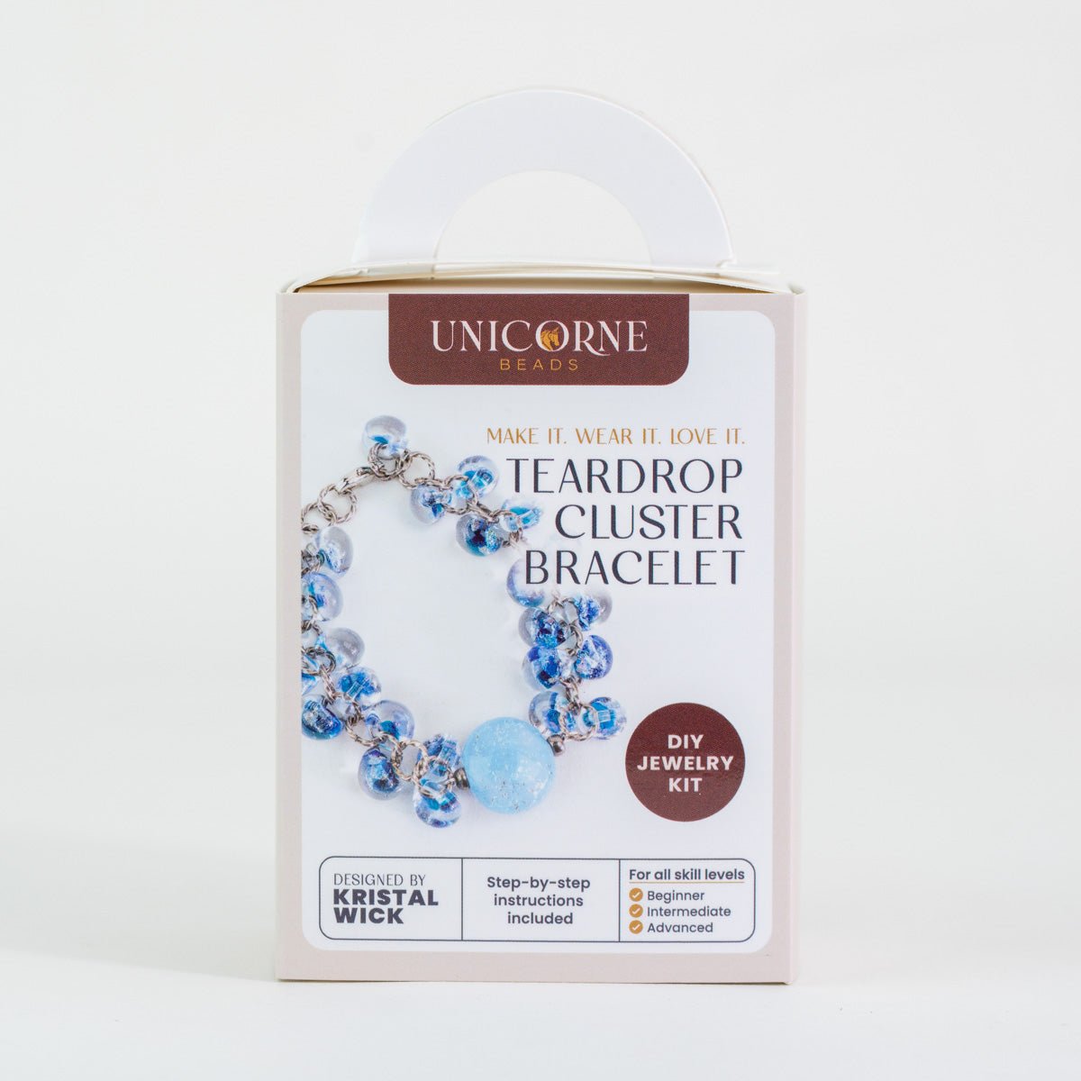 Teardrop cluster bracelet DIY kit in the Atlantis Gleam color palette