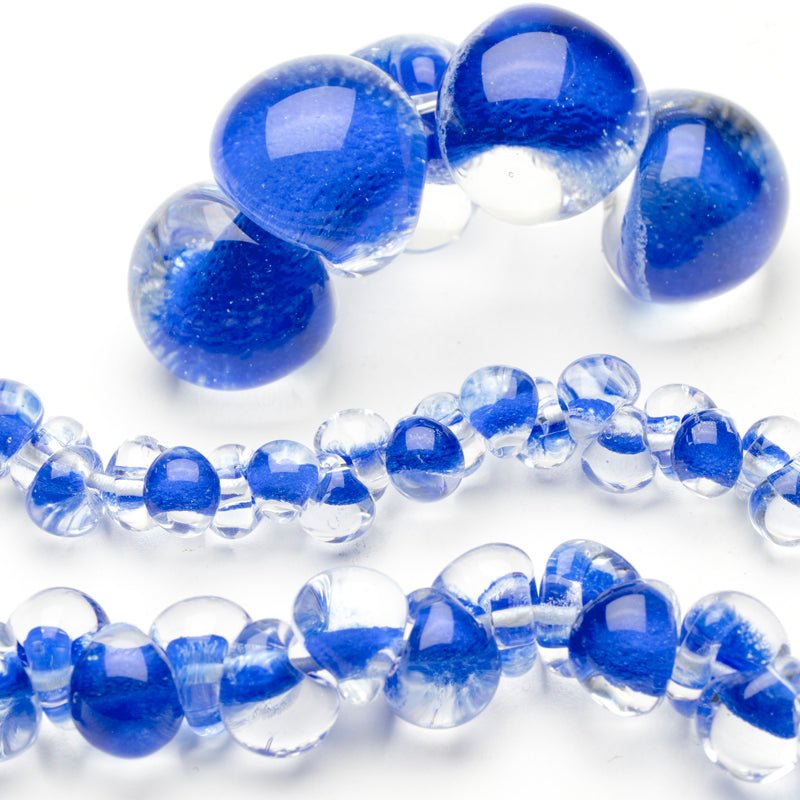 Teardrop Grouping - Cobalt (3 Strands) - Handmade Glass Beads - Unicorne Beads