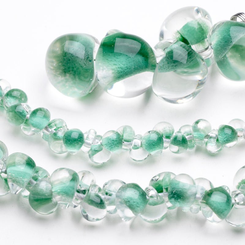 Teardrop Grouping - Crisp Mint (3 Strands) - Handmade Glass Beads - Unicorne Beads