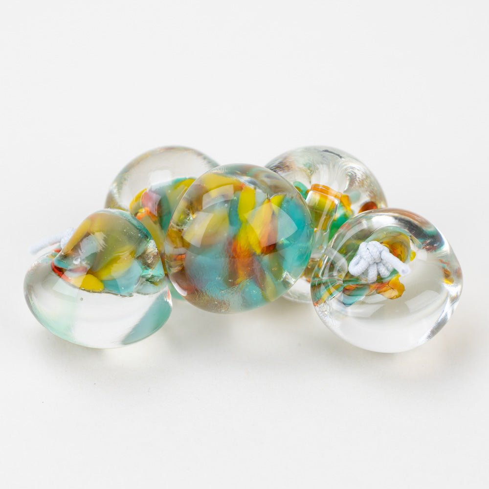 Teardrop - Jumbo - Aqua Shock - Handmade Glass Beads - Unicorne Beads