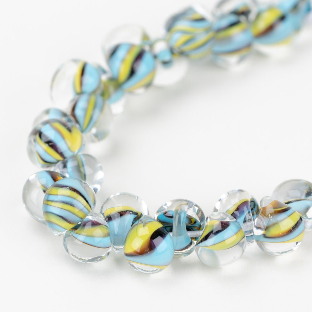 Teardrop - Mini - Arctic Bee - Handmade Glass Beads - Unicorne Beads