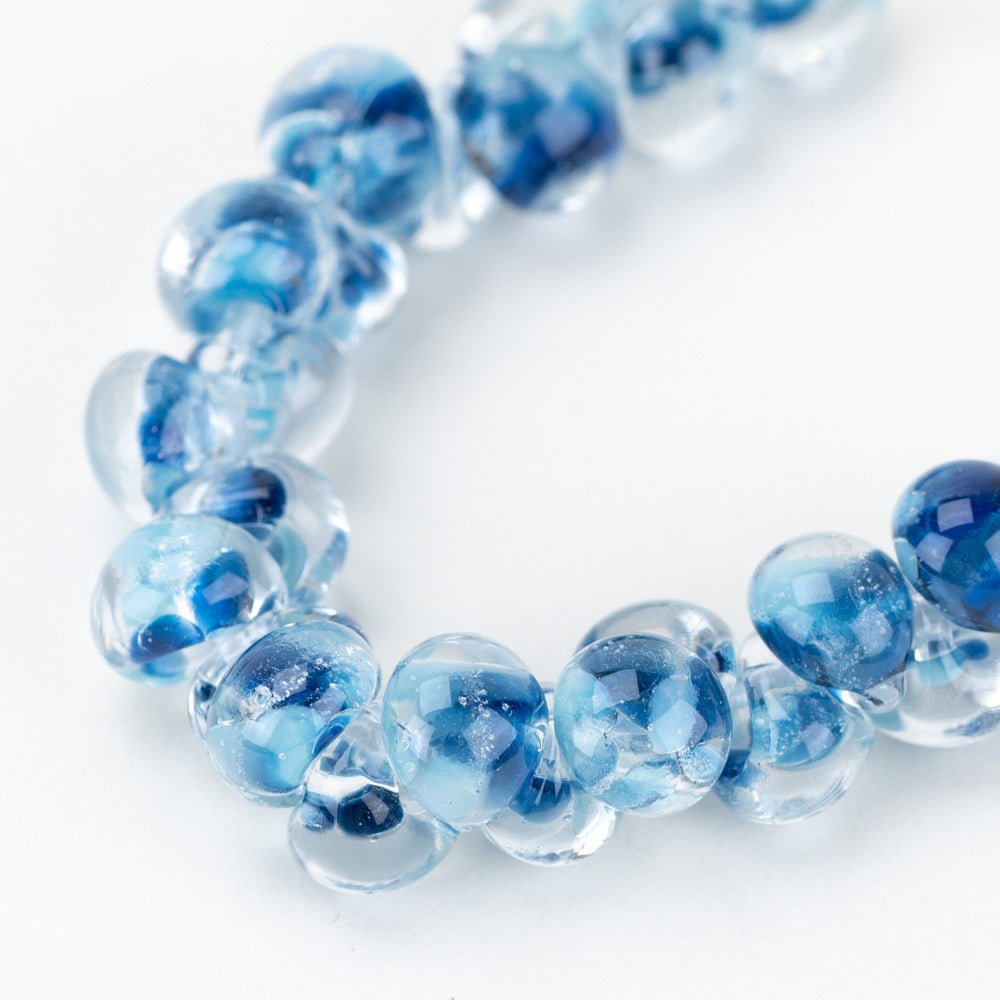 Teardrop - Mini - Blueberry Yum Yum - Handmade Glass Beads - Unicorne Beads