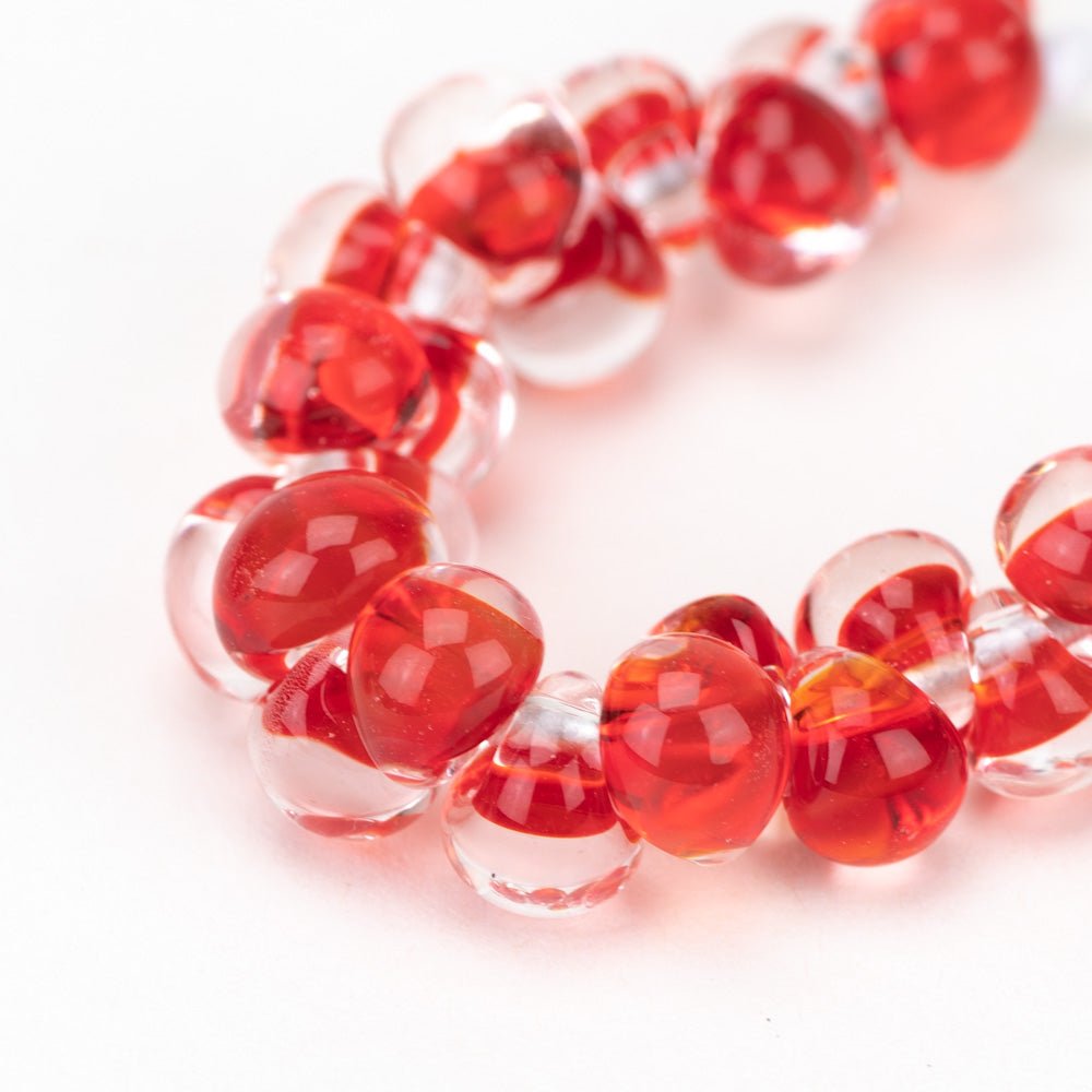 Teardrop - Mini - Candy Apple - Handmade Glass Beads - Unicorne Beads