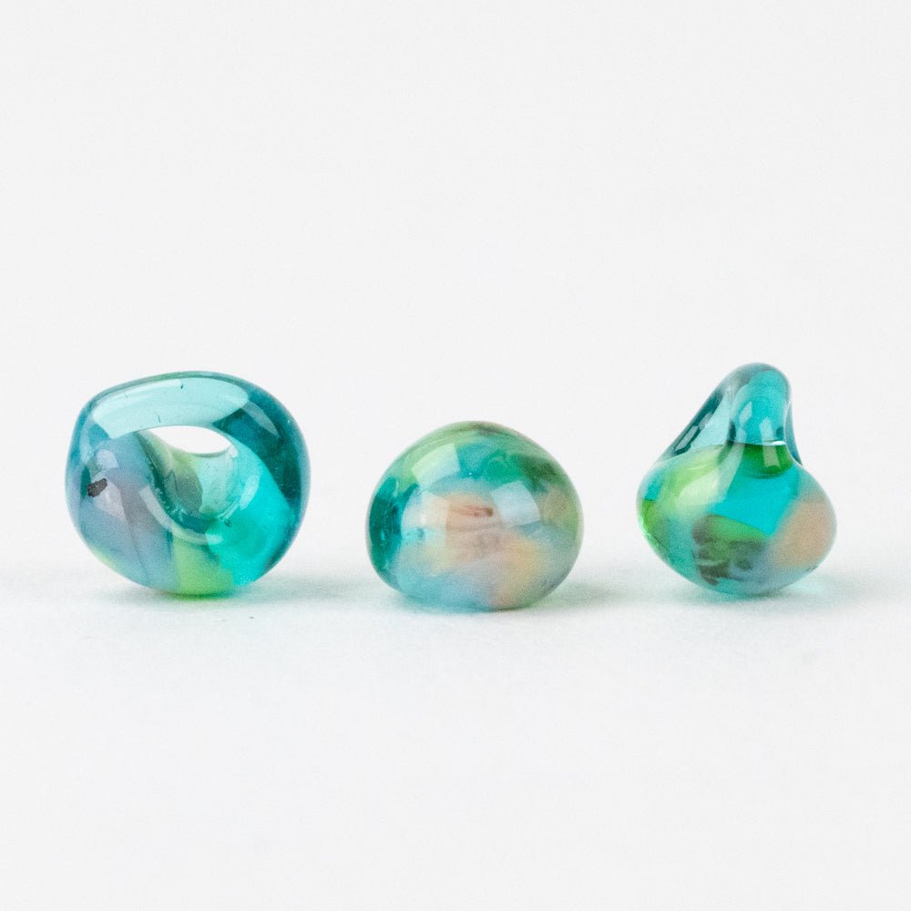 Teardrop - Mini - Capri Sea - Handmade Glass Beads - Unicorne Beads