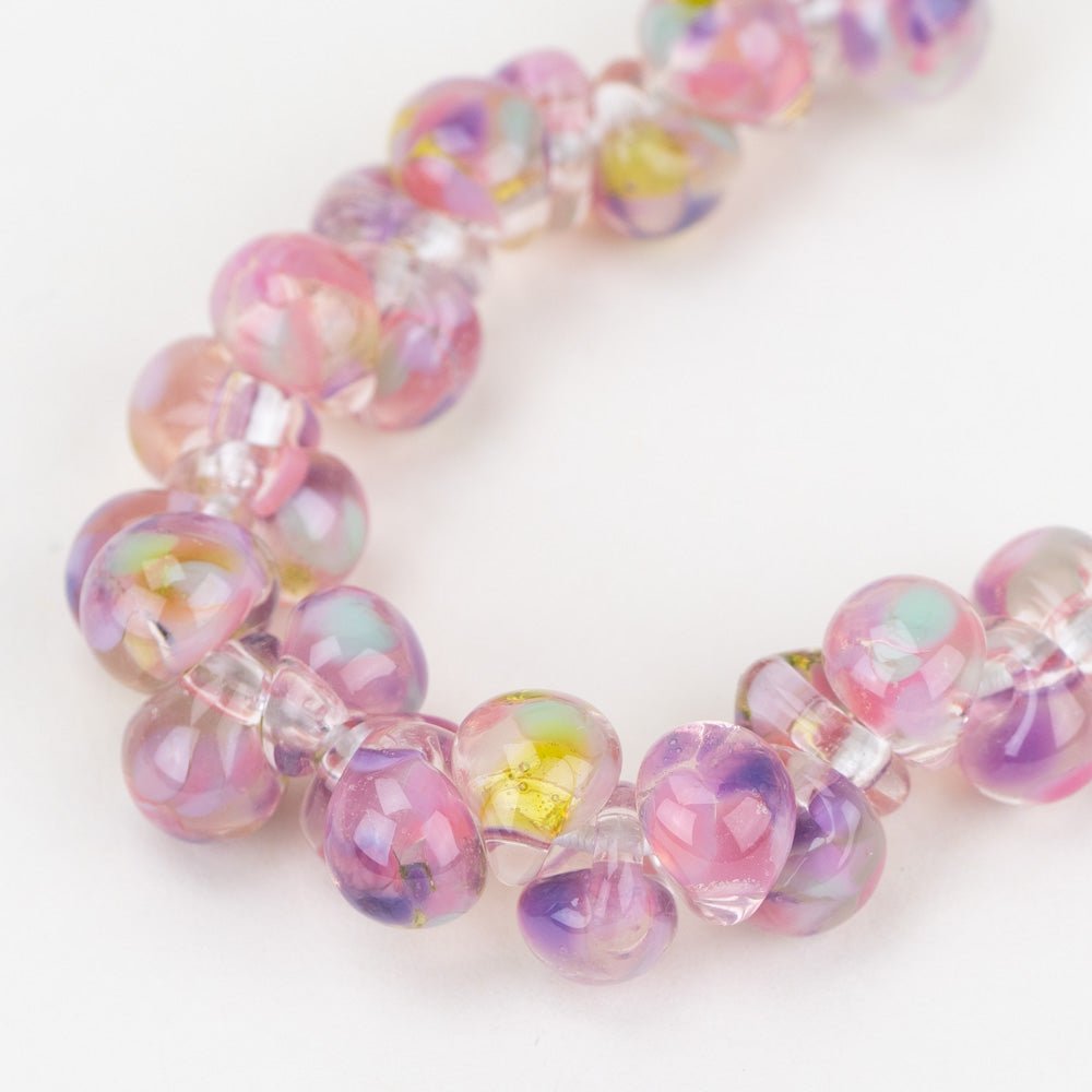 Teardrop - Mini - Pastel Paradise - Handmade Glass Beads - Unicorne Beads