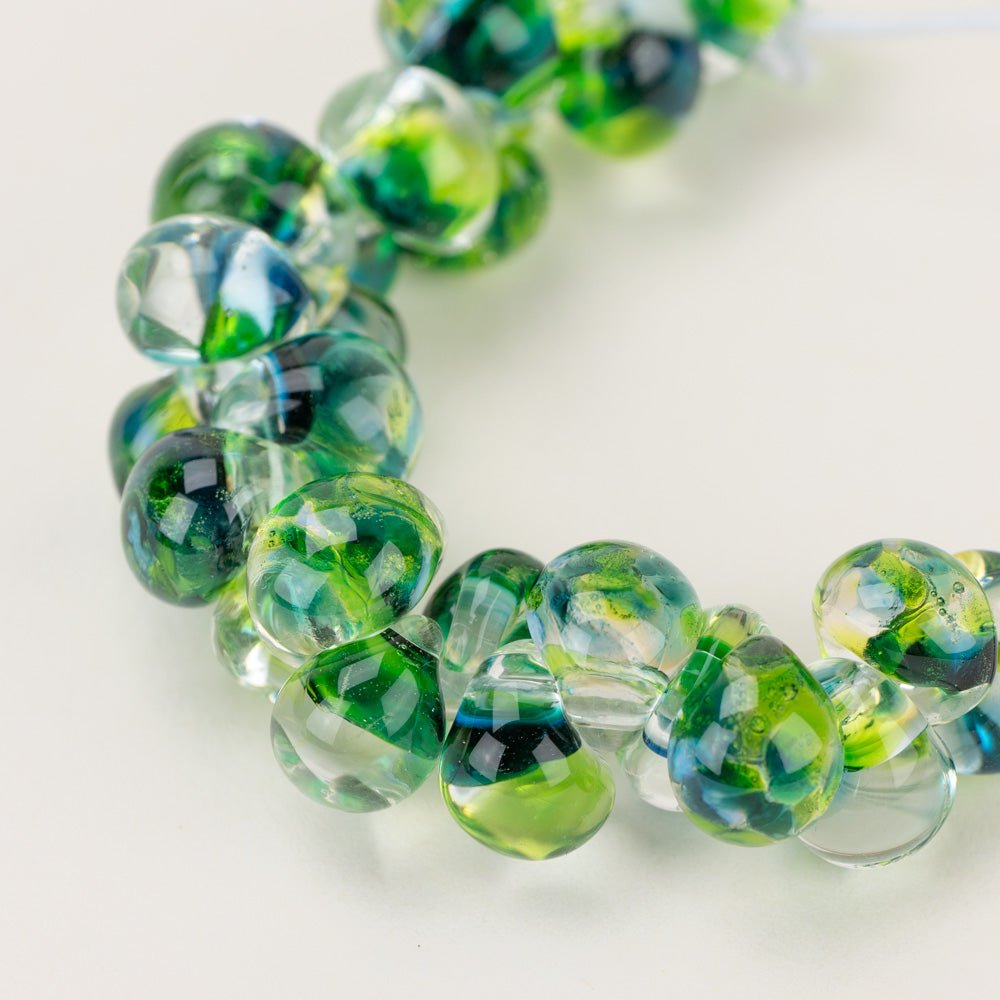 Teardrop - Mini - Shamrock - Handmade Glass Beads - Unicorne Beads