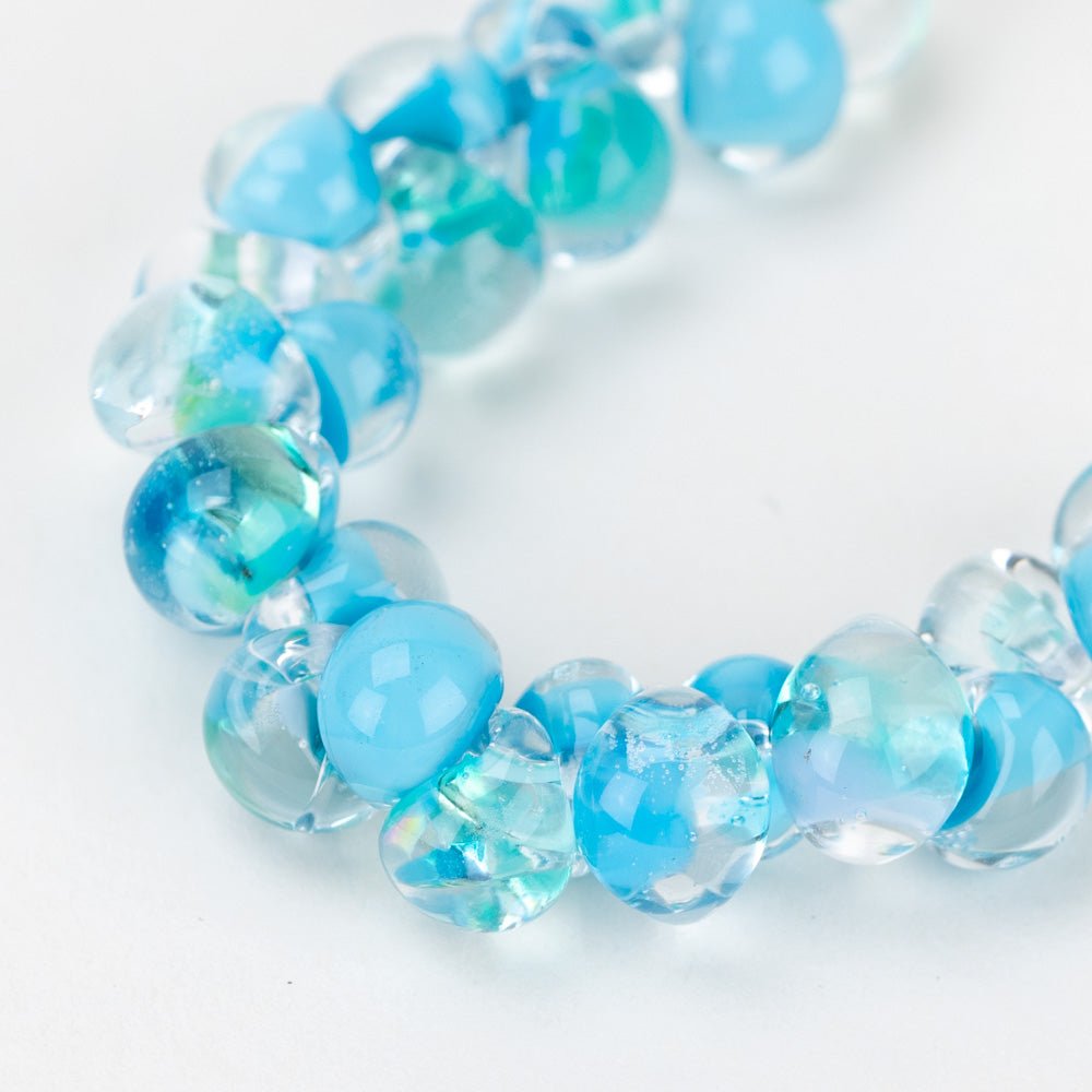 Teardrop - Mini - Splash House - Handmade Glass Beads - Unicorne Beads