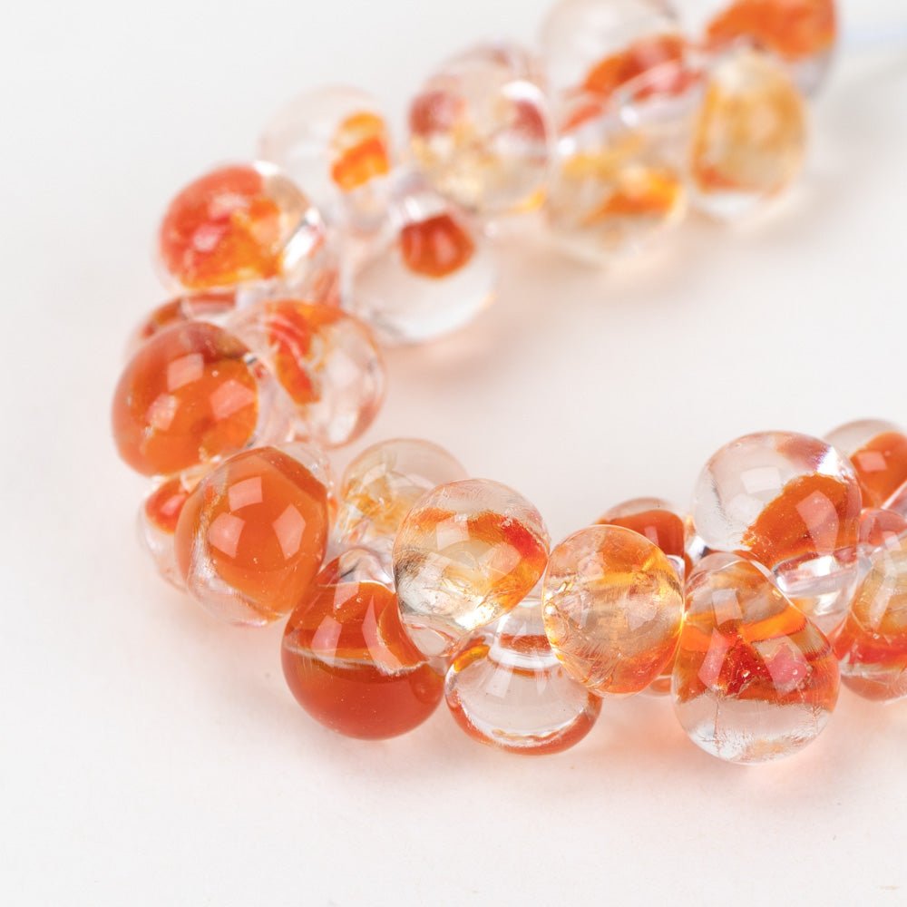 Teardrop - Mini - Tangie - Handmade Glass Beads - Unicorne Beads