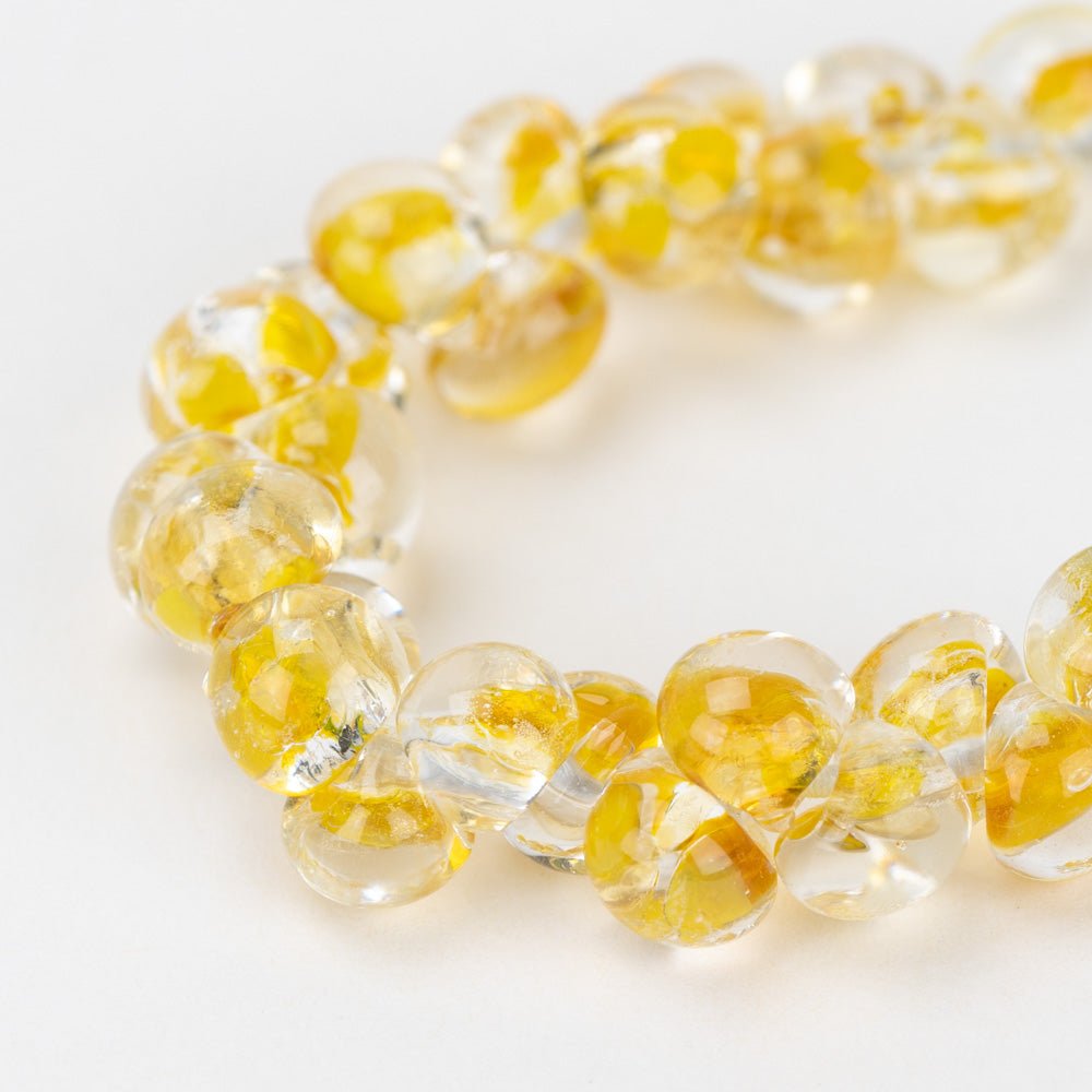 Teardrop - Mini - Topaz Token - Handmade Glass Beads - Unicorne Beads