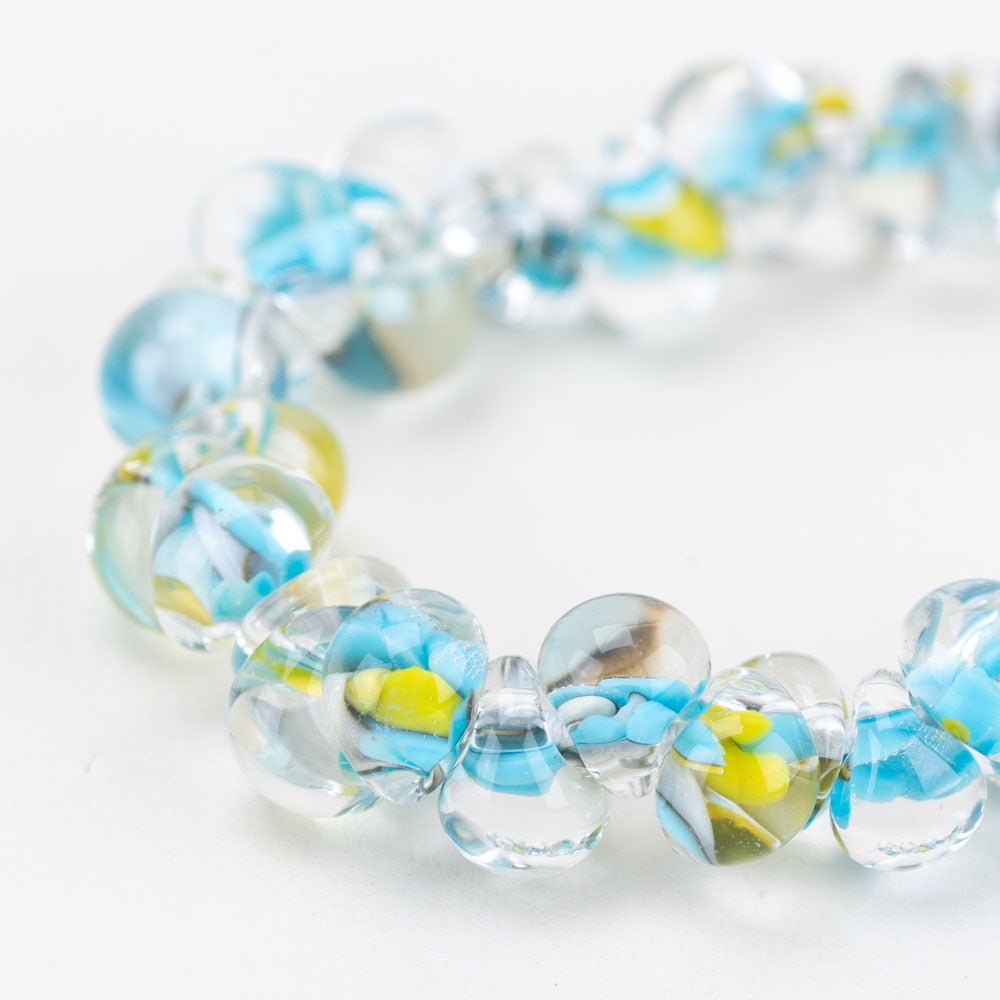 Teardrop - Summer Breeze - Handmade Glass Beads - Unicorne Beads