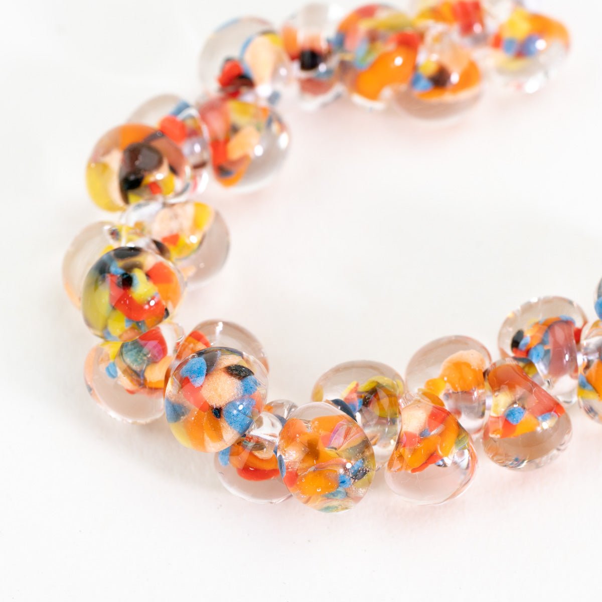 Bird of Paradise teardrop beads from the Exotic Series made with handmade lampwork glass