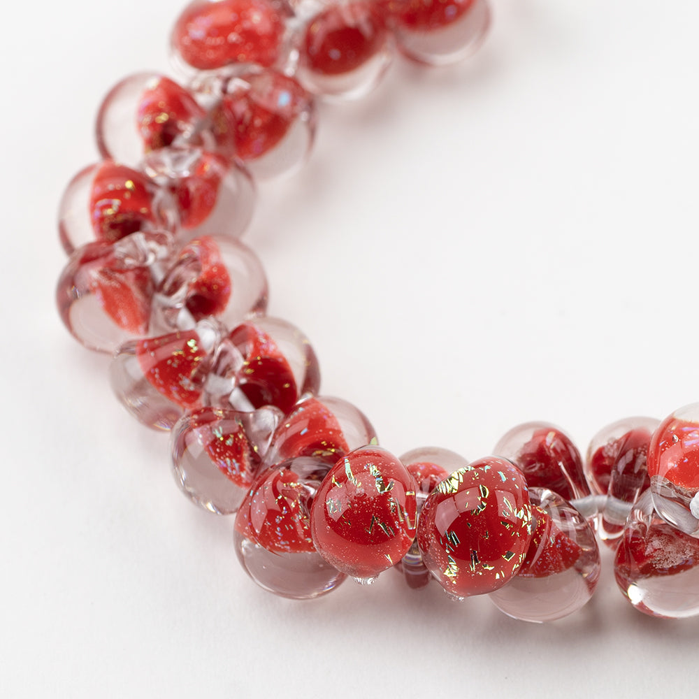10x14mm Glass Teardrop Beads - Red – funkyprettybeads