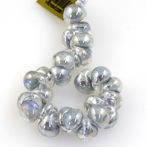 60 Teardrop beads silvery pearl acrylic BB353